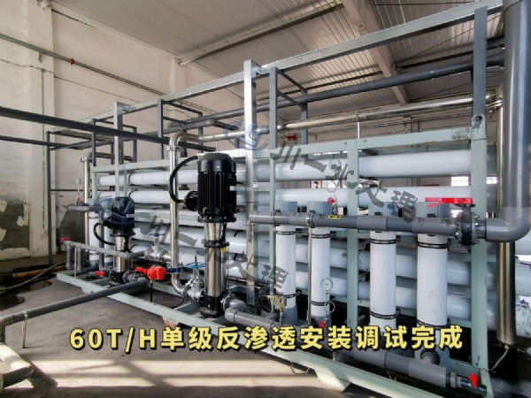 新疆60T/H單級反滲透防爆設備安裝調試完成